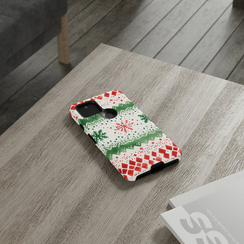 Watercolor Christmas Knitting - Impact Resistant Phone Case